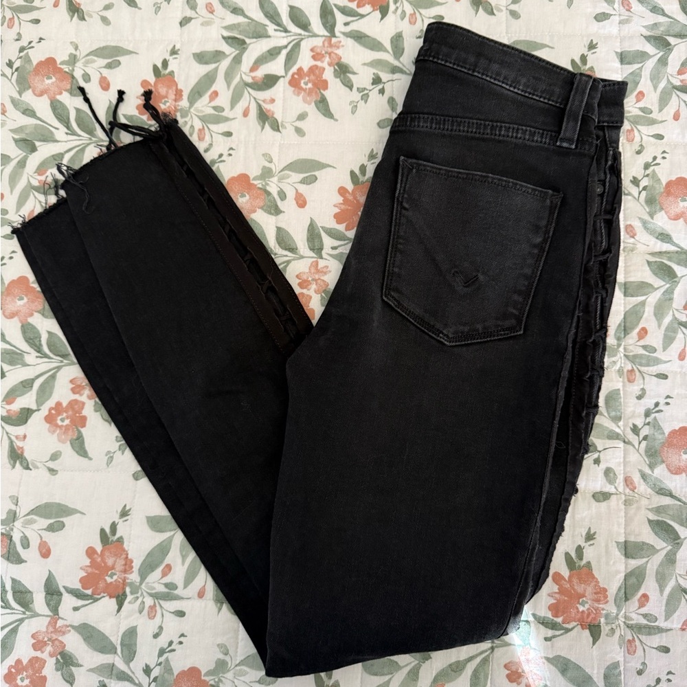 Women's Black Skinny lace up Jeans